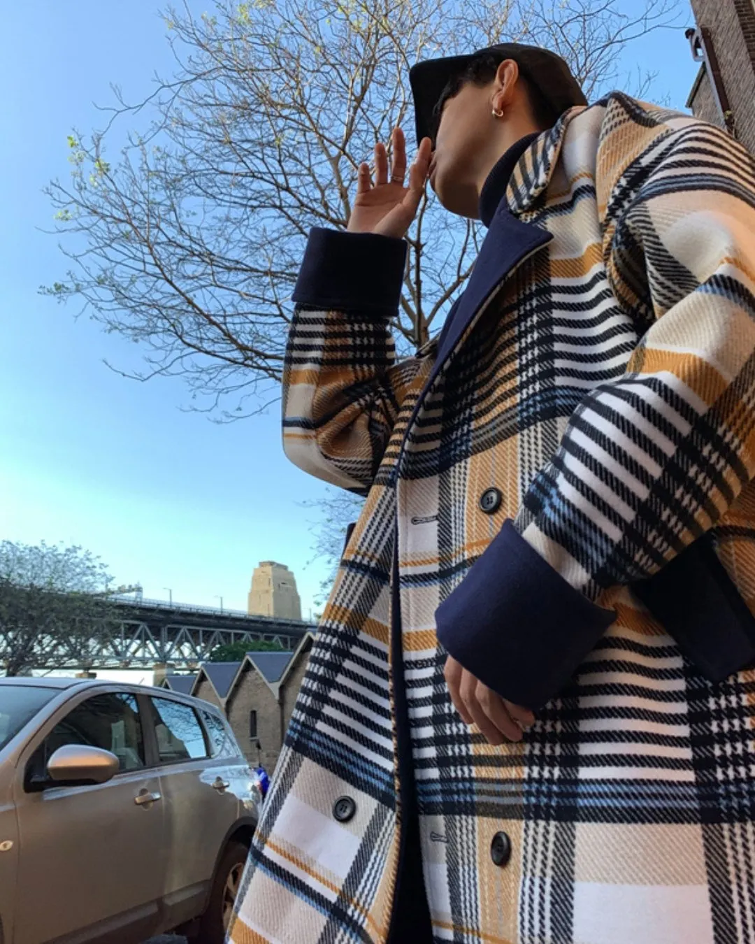 COLOR BLOCK CHECK COAT BGB0003