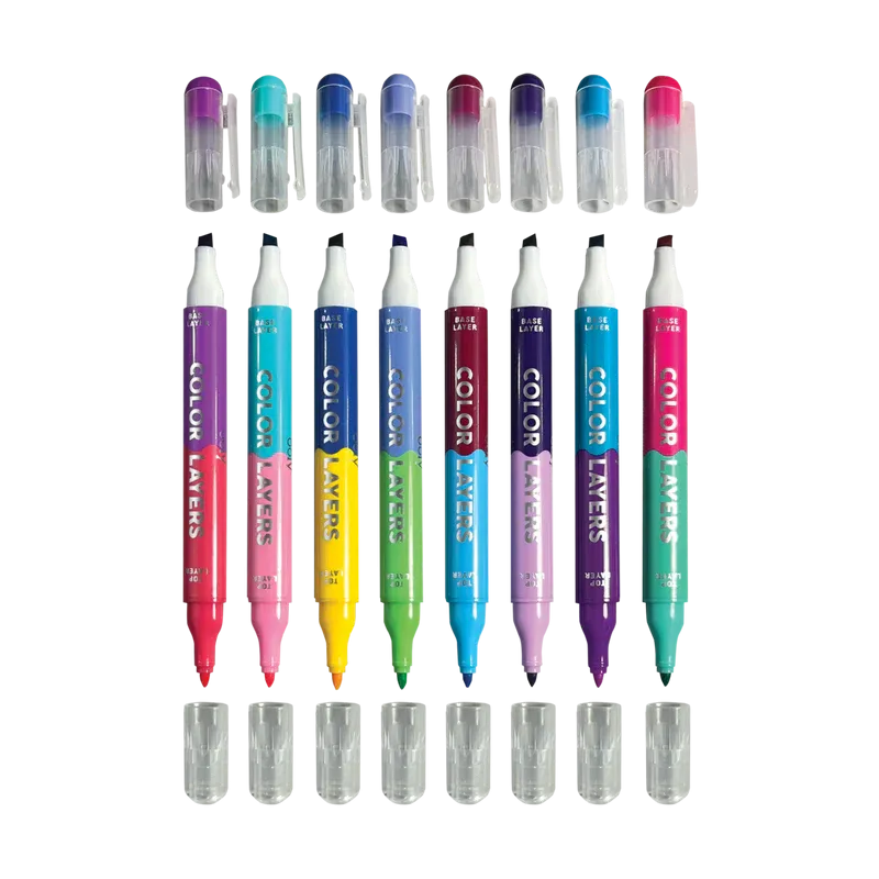 Color Layers Double Ended Layering Markers - Set of 8