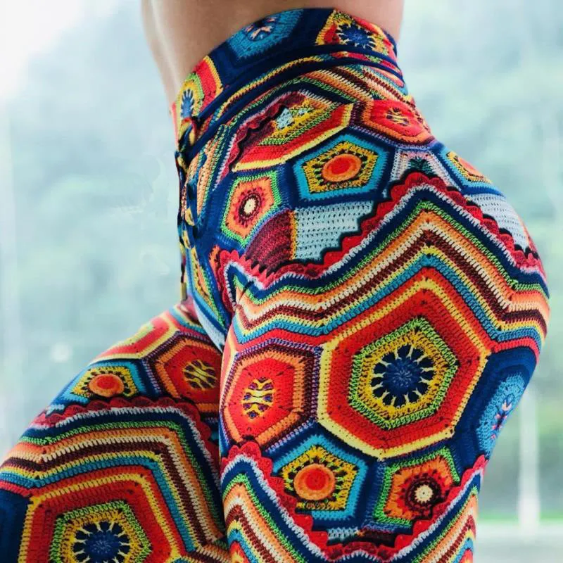 Colorful Printed High Waist Yoga Pants