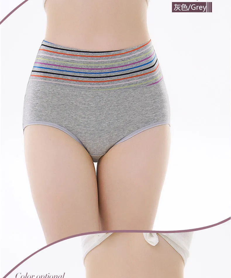 Cotton Underwear for Women Briefs High Waist Tummy Control Pants, Panties (Pack of 3)