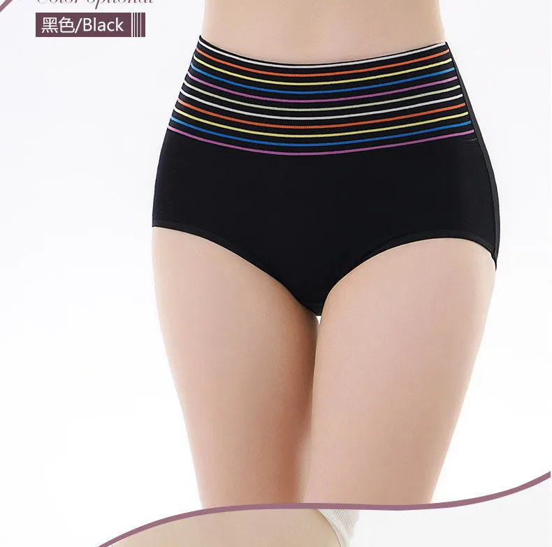 Cotton Underwear for Women Briefs High Waist Tummy Control Pants, Panties (Pack of 4)