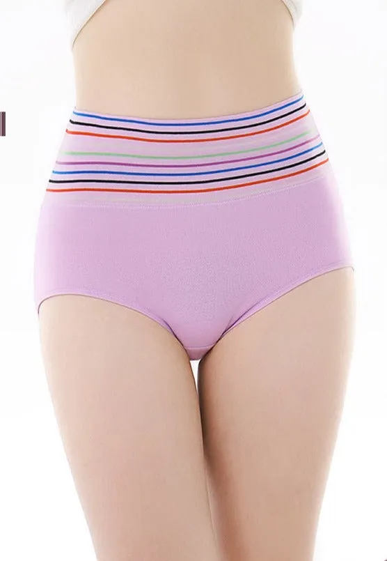 Cotton Underwear for Women Briefs High Waist Tummy Control Pants, Panties (Pack of 4)