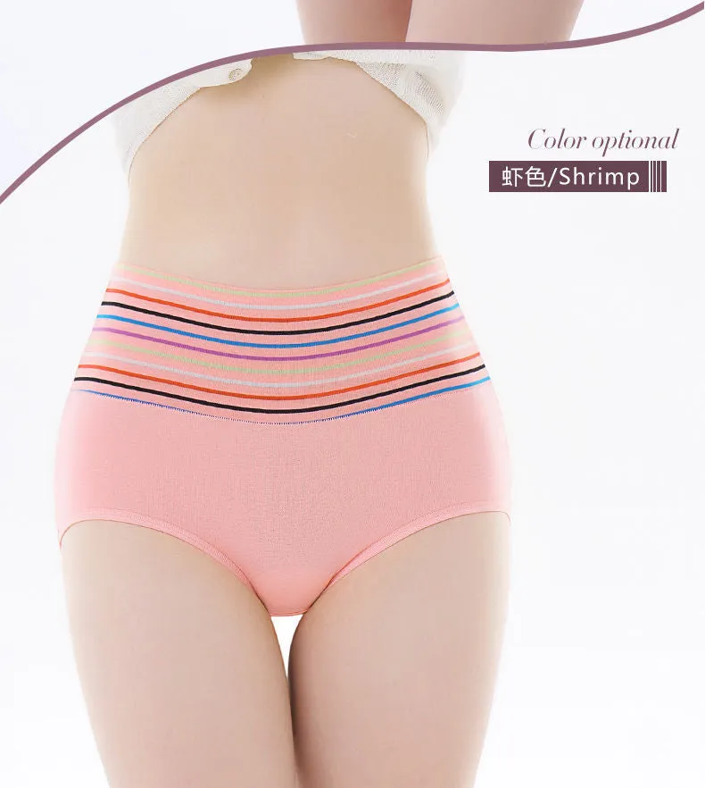 Cotton Underwear for Women Briefs High Waist Tummy Control Pants, Panties (Pack of 4)