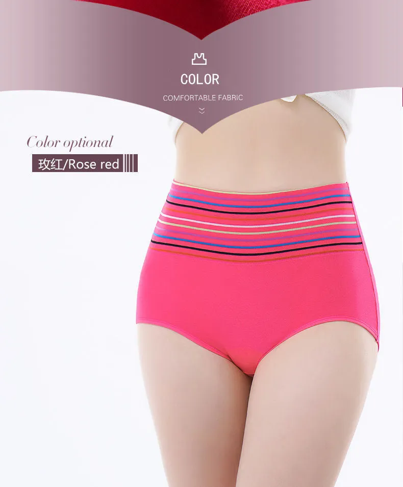 Cotton Underwear for Women Briefs High Waist Tummy Control Pants, Panties (Pack of 4)