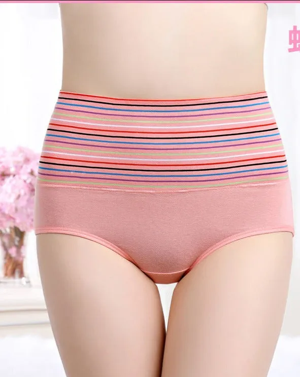 Cotton Underwear for Women Briefs High Waist Tummy Control Pants, Panties (Pack of 4)