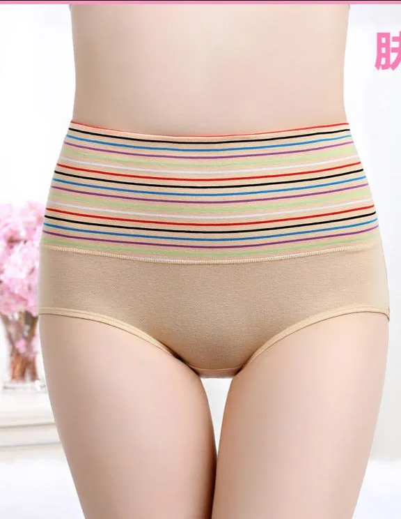 Cotton Underwear for Women Briefs High Waist Tummy Control Pants, Panties (Pack of 4)