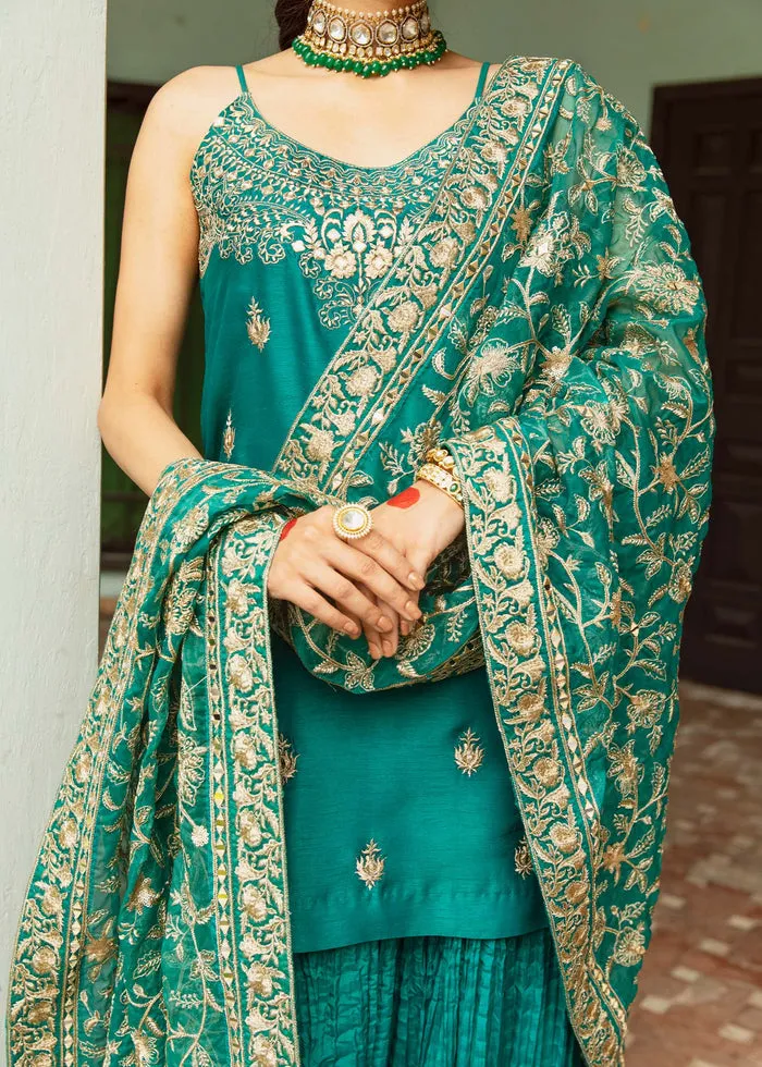 Crushed Pants Raw Silk Suit for Pakistani Wedding Wear