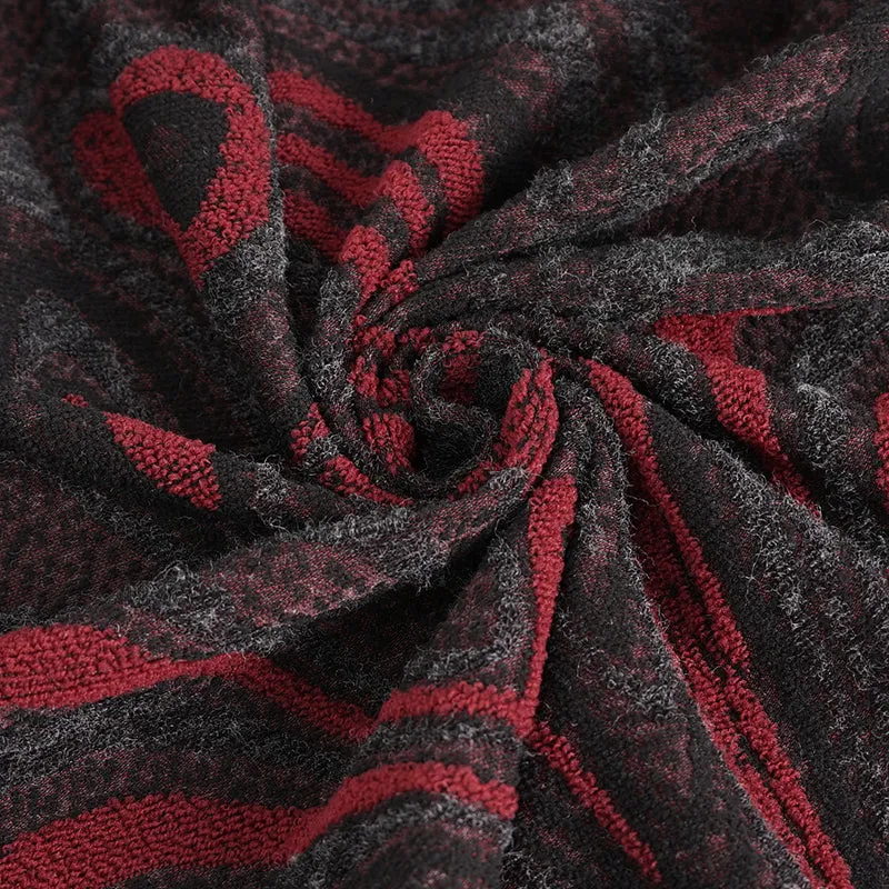 CT21802 Red punk hooded knitted men's jacket