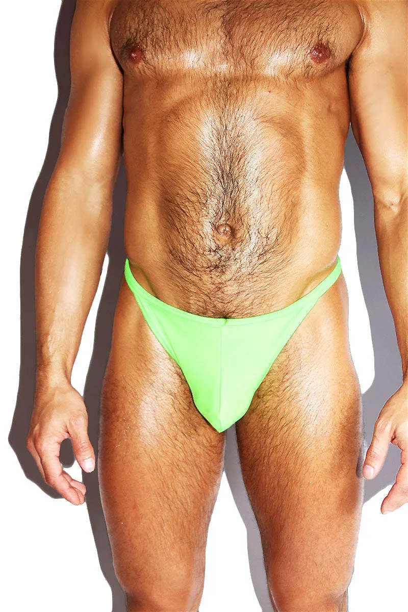 Cum Whore Metallic String Thong- Neon Green
