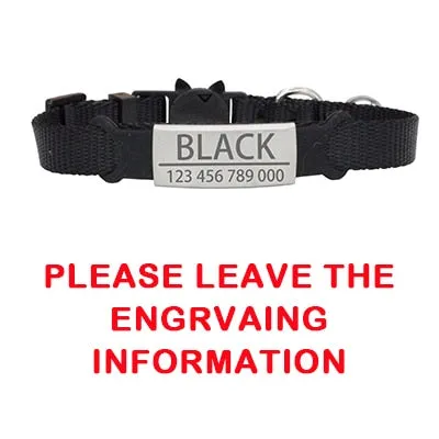 Customize Personalized ID Cat Collar