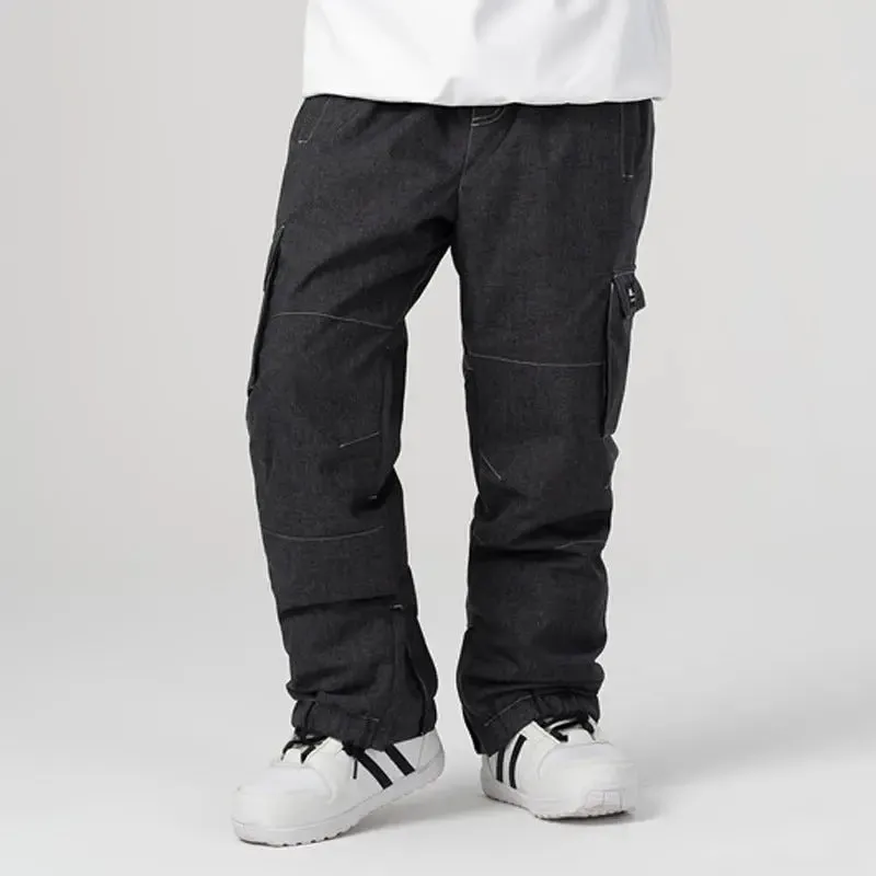 Denim Insulated Snowboarding Pants Anorak Ski Pants