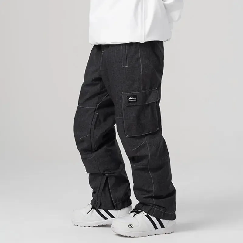 Denim Insulated Snowboarding Pants Anorak Ski Pants