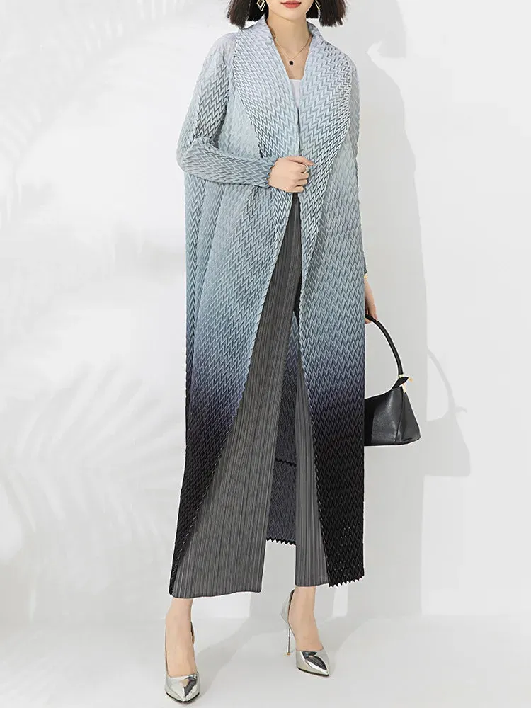 Designer Truly Pleated Ombre Trench Coat