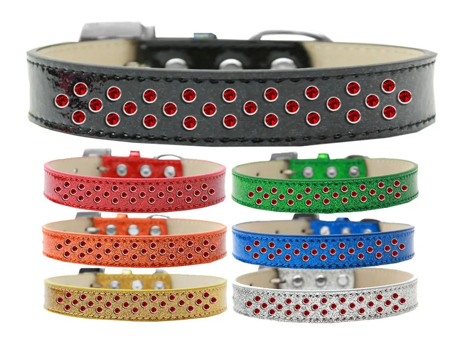 Dog, Puppy & Pet ICE CREAM COLLAR, "Red Crystal Rimsets Sprinkles"