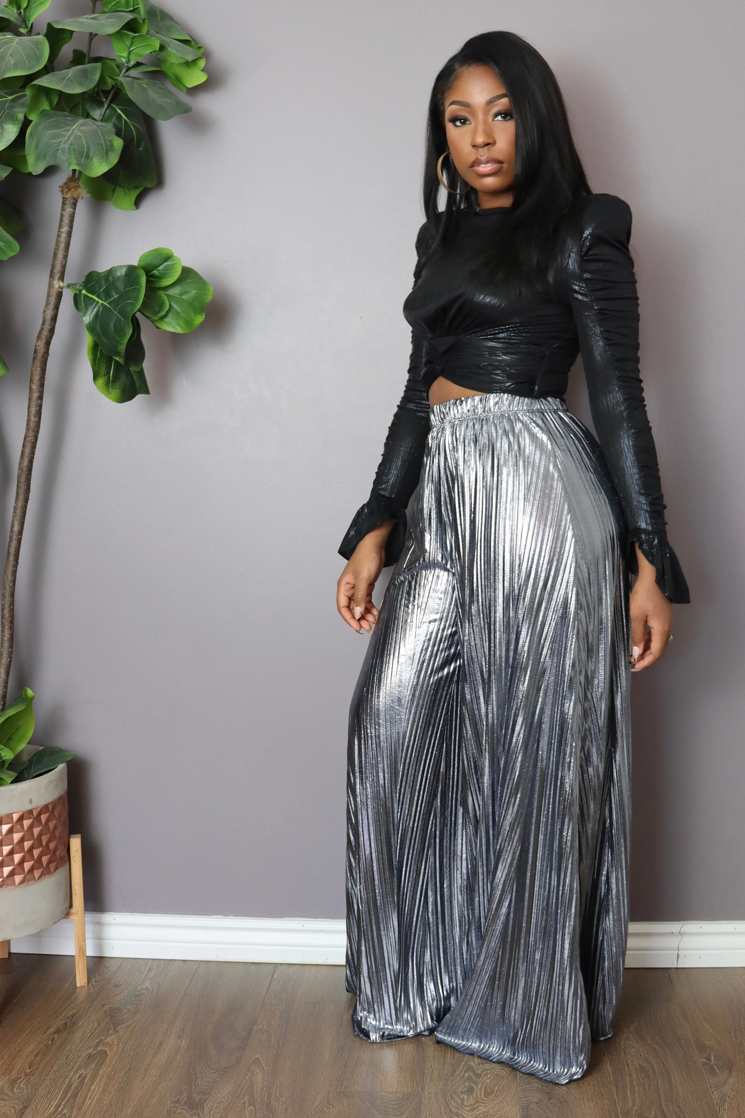 DONNA SUMMER Pleated Palazzo
