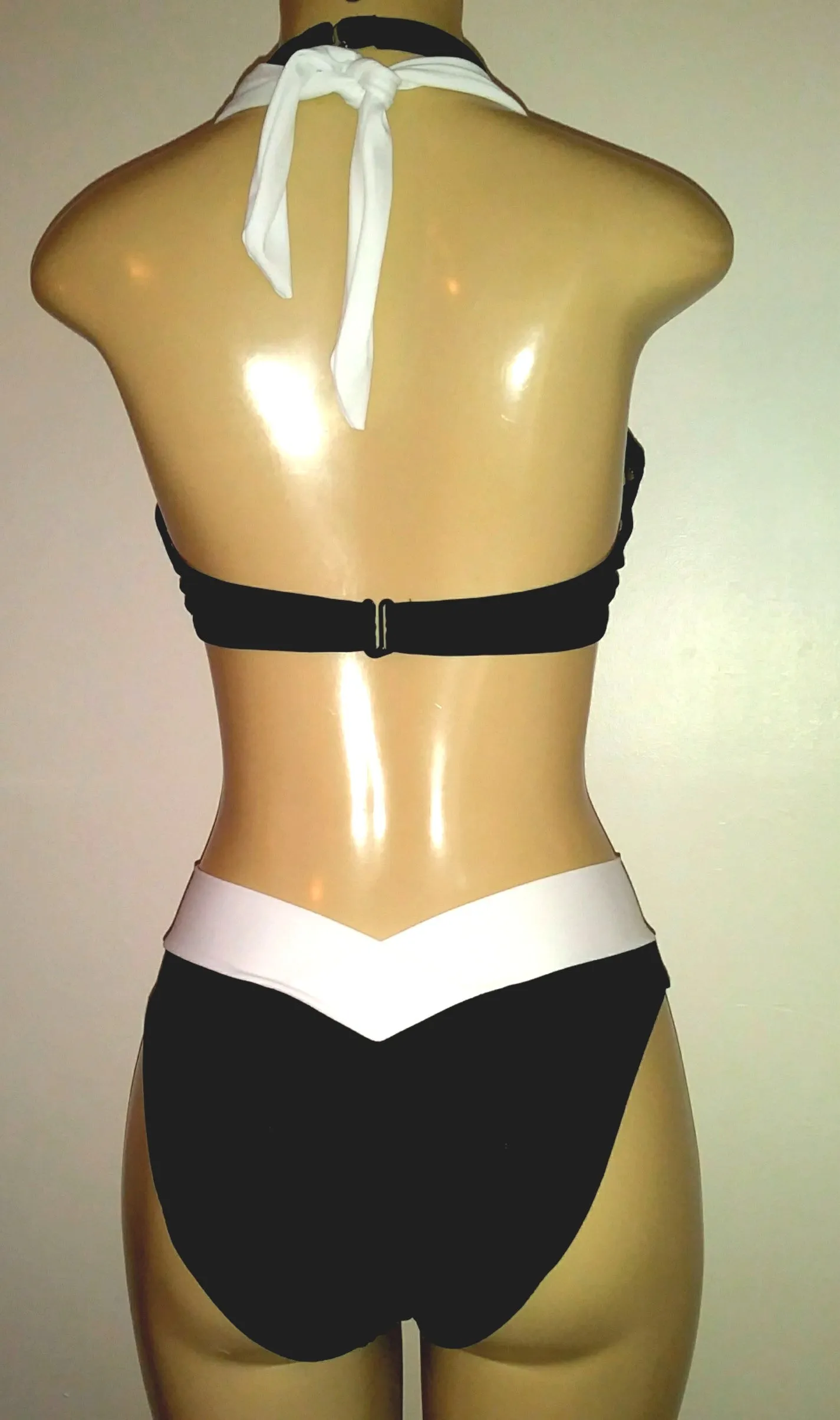 Double Halter Bikini Top and Crisscross High Waist Bikini Bottom