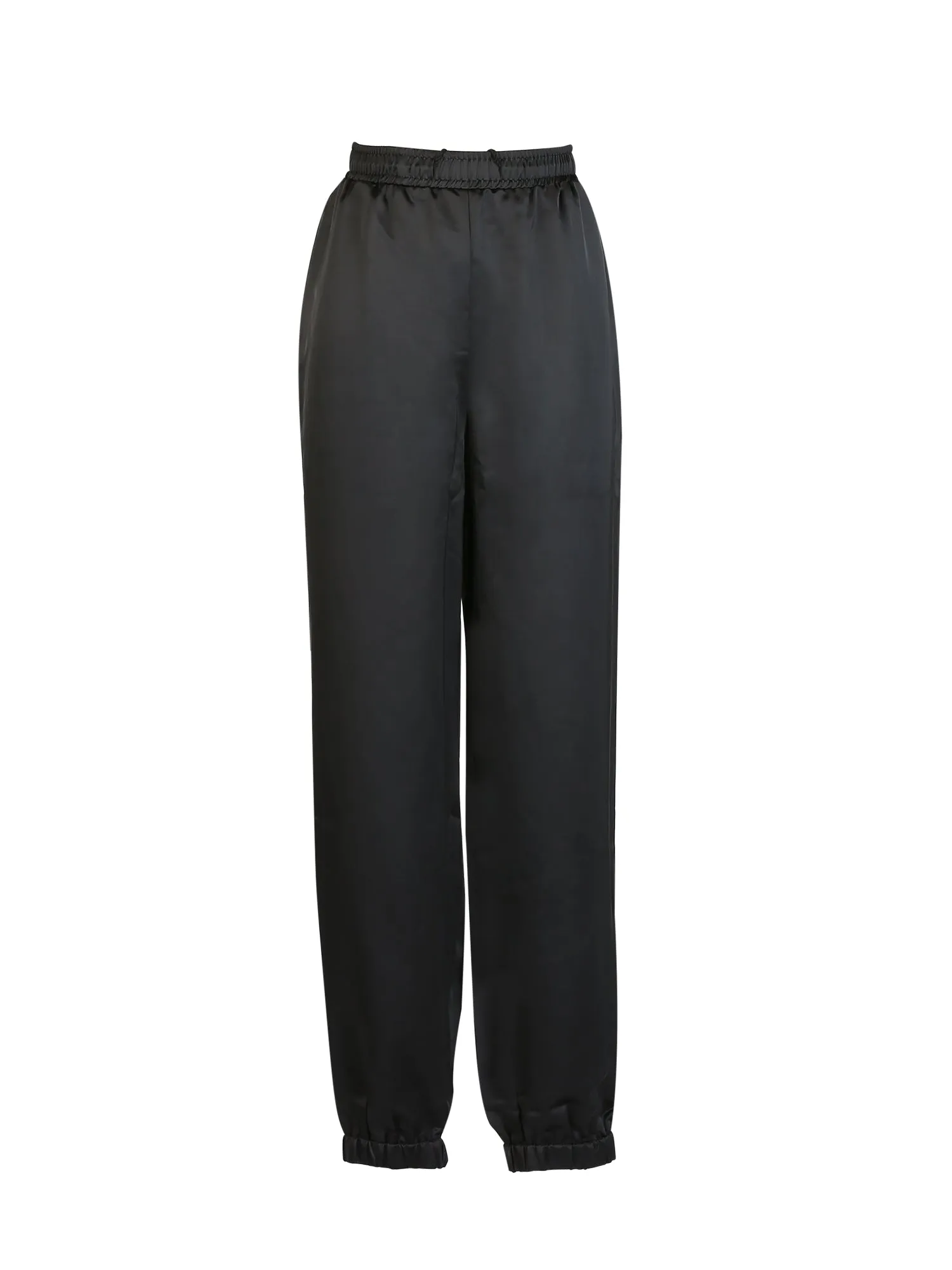 Drawstring Elastic Waist Athleisure Ankle Satin Joggers
