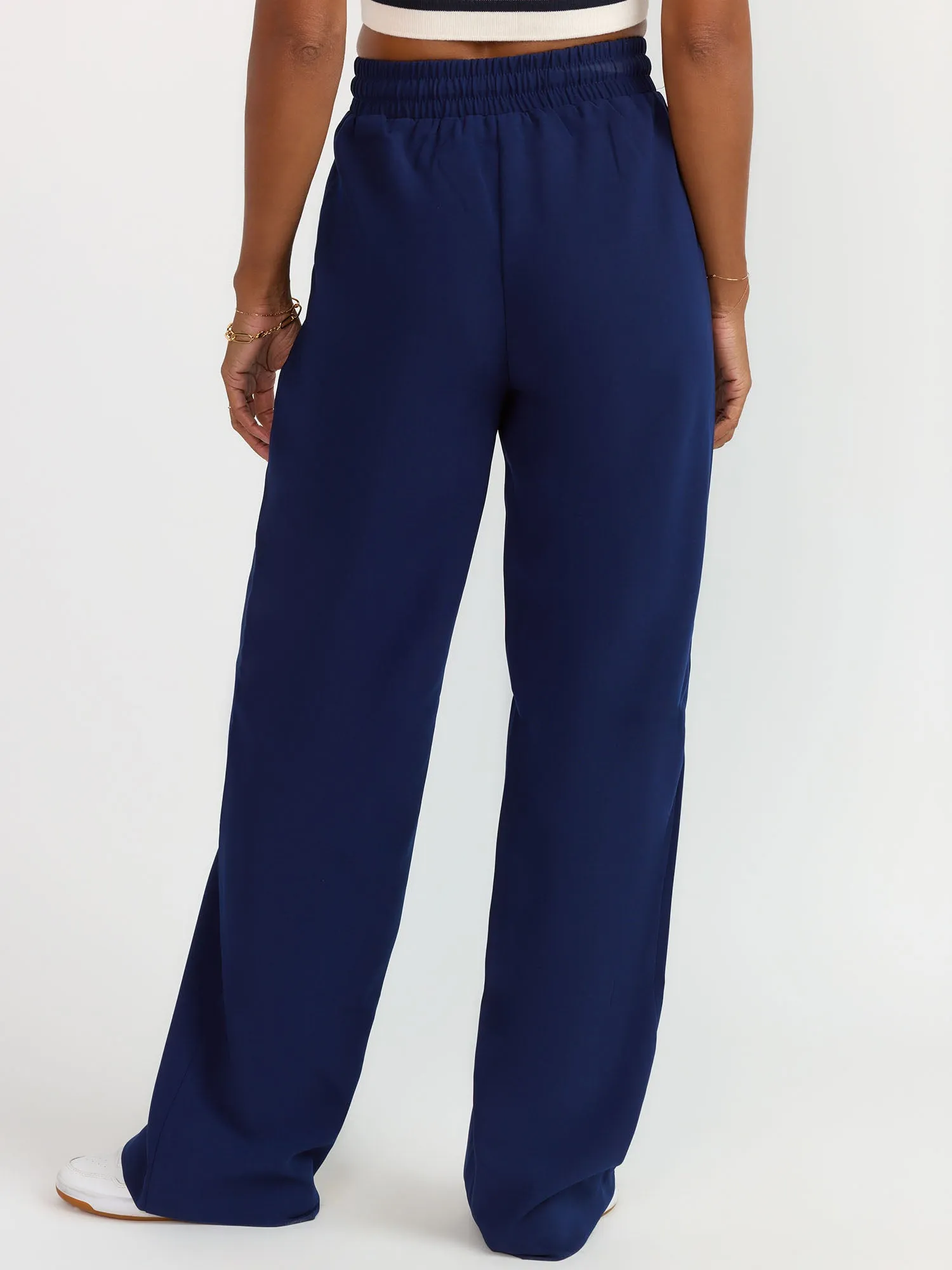 Drawstring Waist Wide Leg Pant