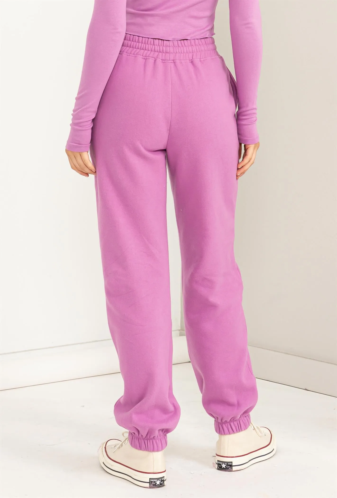 DZ24A197-HIGH-WAISTED PINTUCK SWEATPANTS