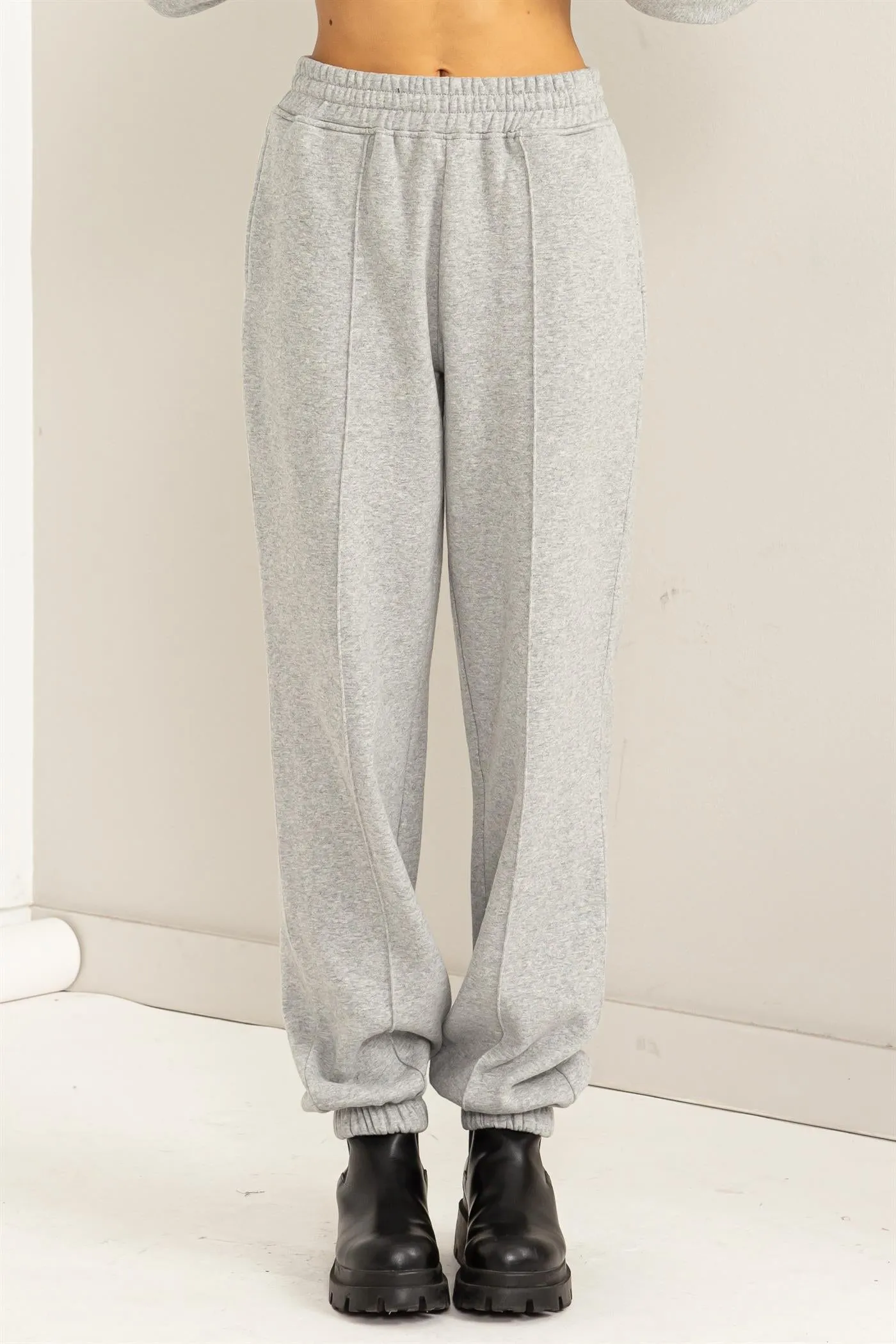 DZ24A197-HIGH-WAISTED PINTUCK SWEATPANTS