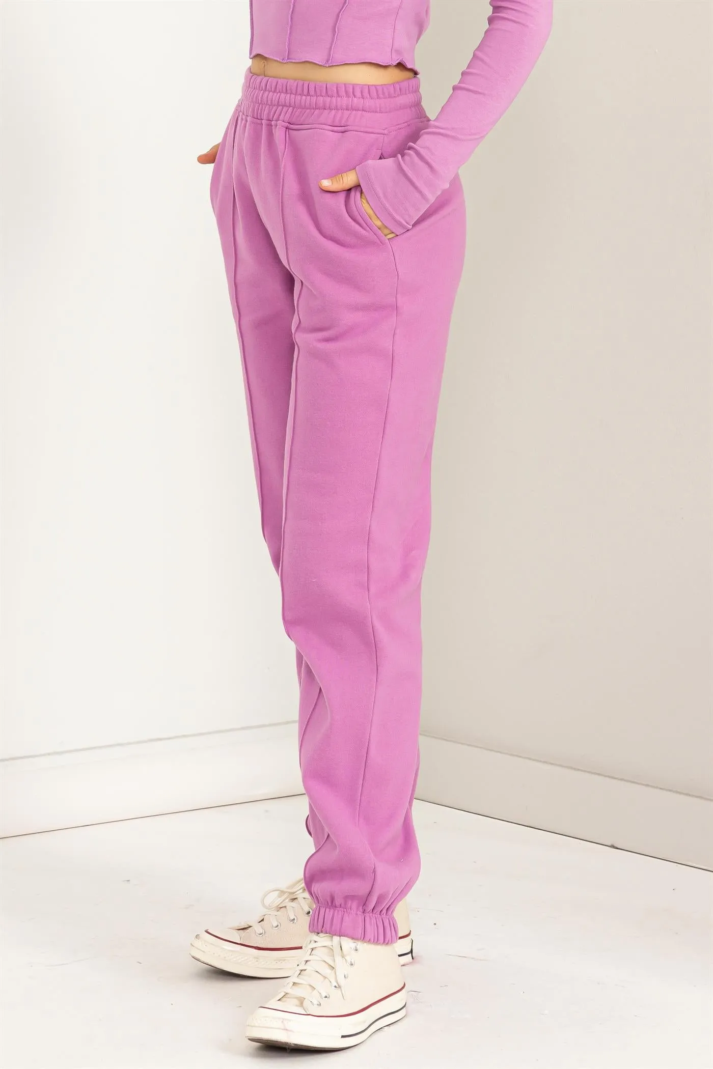 DZ24A197-HIGH-WAISTED PINTUCK SWEATPANTS
