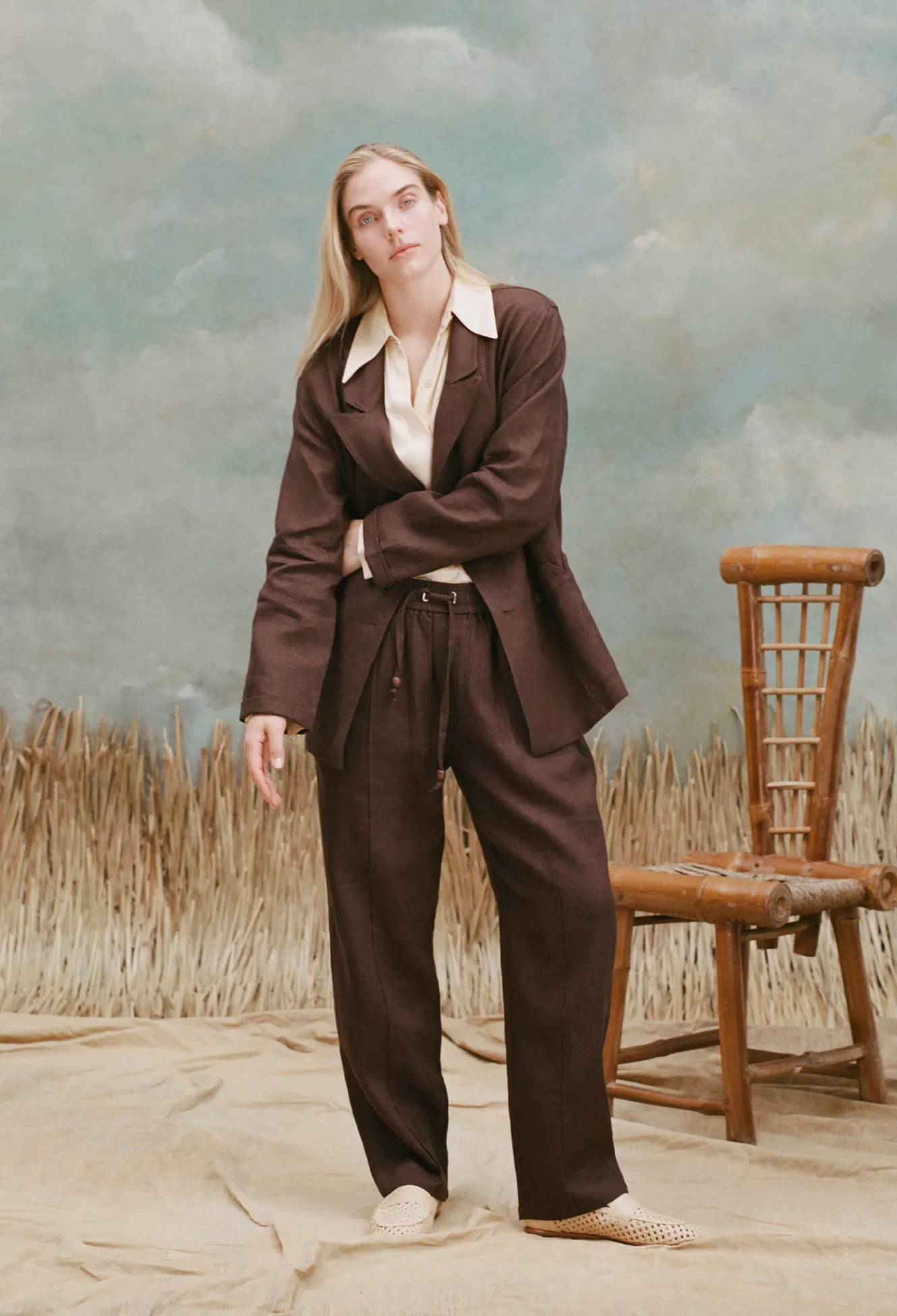 Easy-Going Pants (Brown Linen)