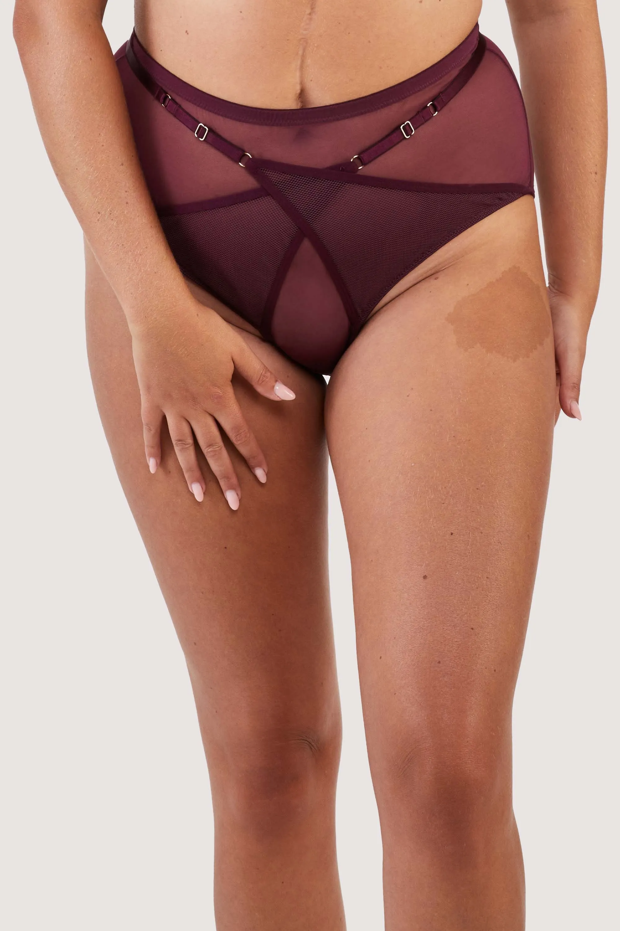 Eddie Wine Crossover High Waist Brief