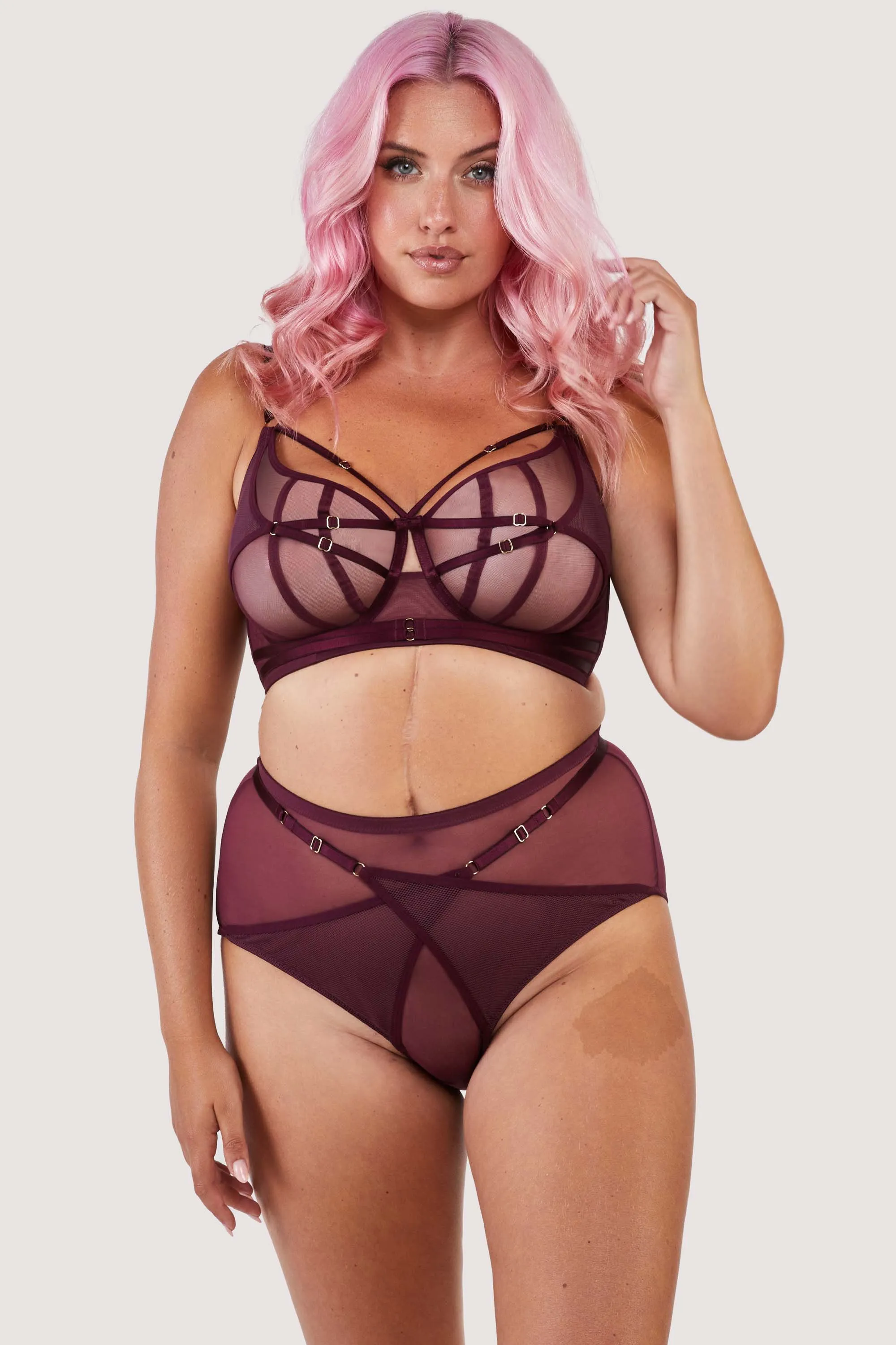 Eddie Wine Crossover High Waist Brief