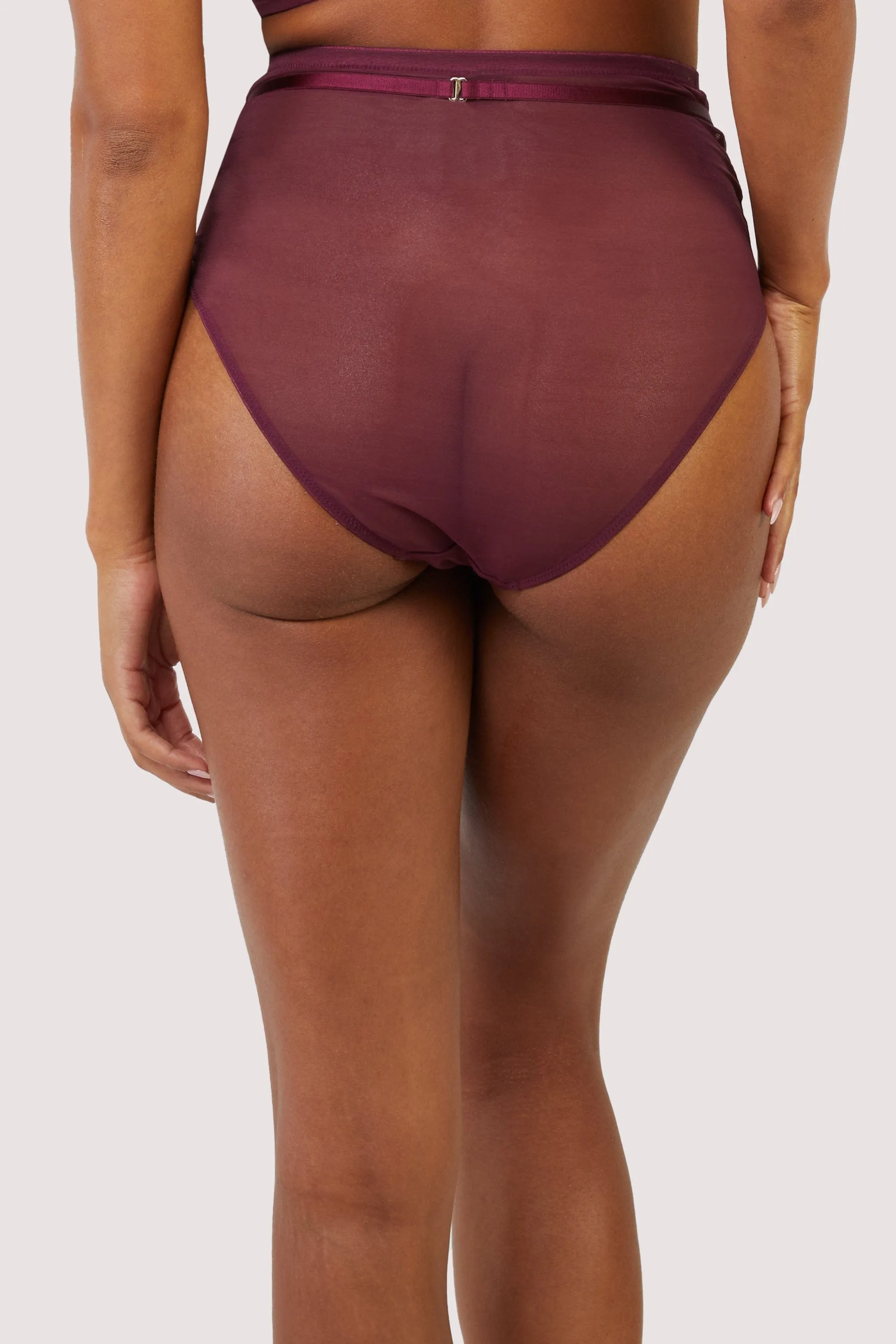 Eddie Wine Crossover High Waist Brief