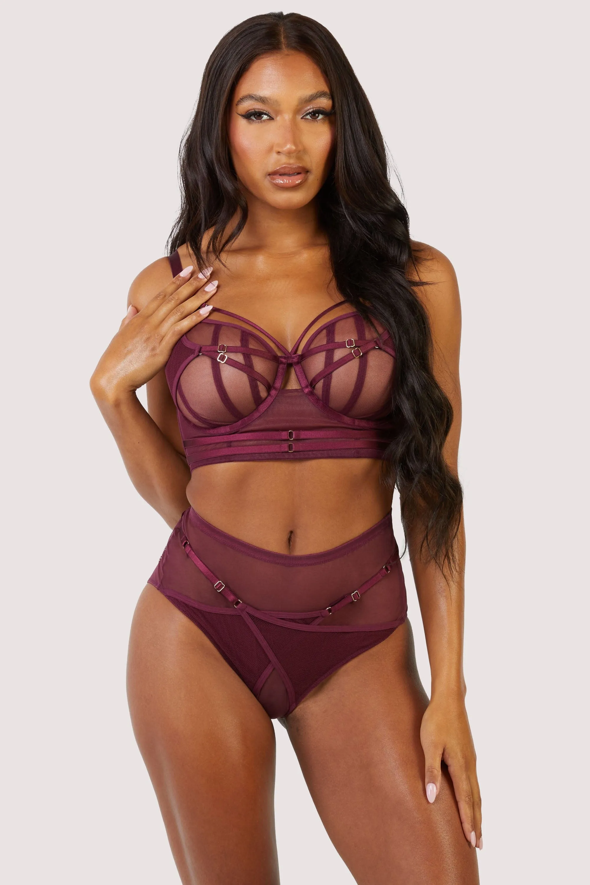 Eddie Wine Crossover High Waist Brief