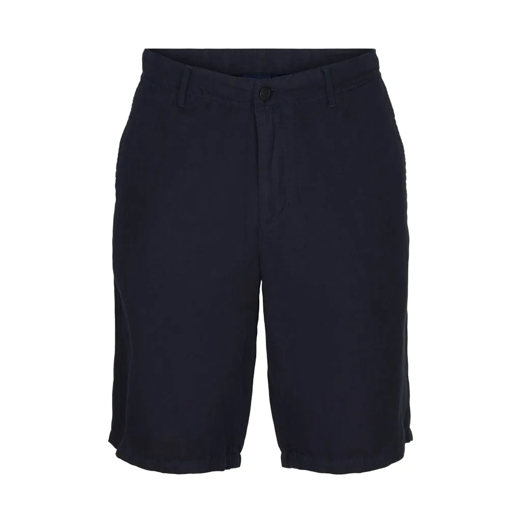 Eddy Cotton/Linen Mix Shorts - Dark Navy
