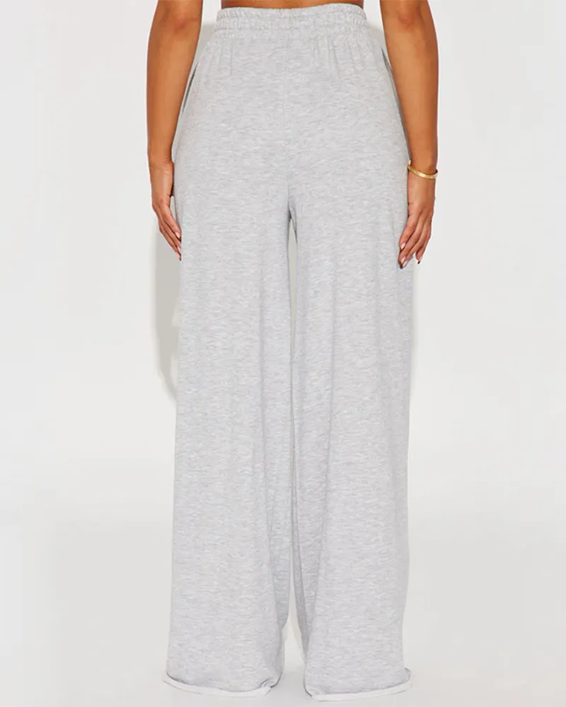 Elastic Waist High-Waisted Loose Trousers