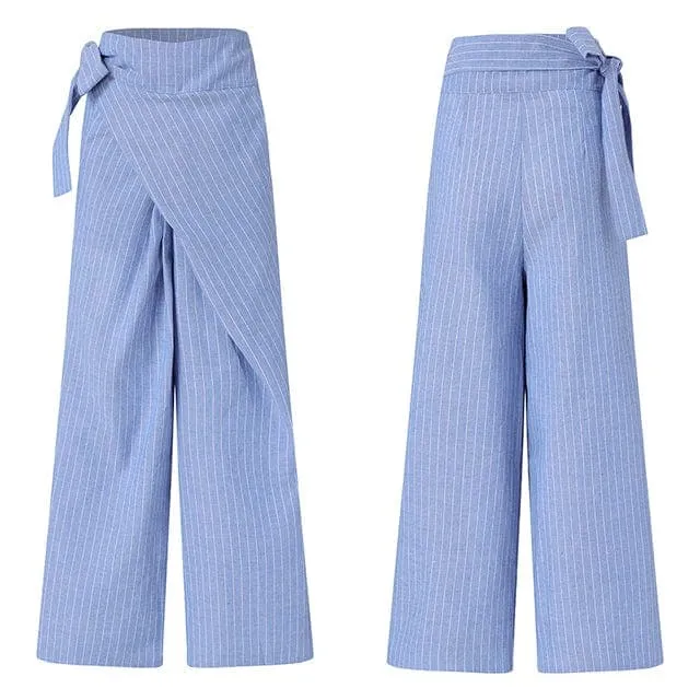 Elegant High Waist Wrap Pants