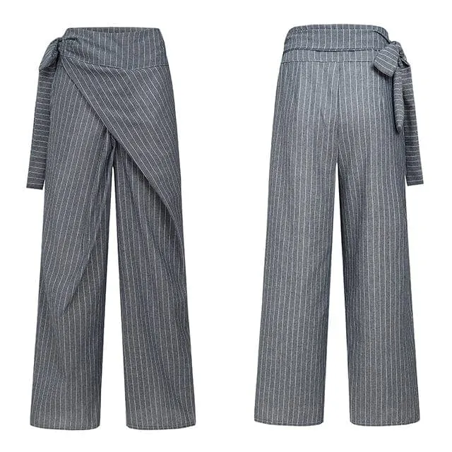 Elegant High Waist Wrap Pants