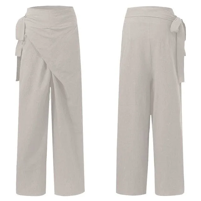 Elegant High Waist Wrap Pants