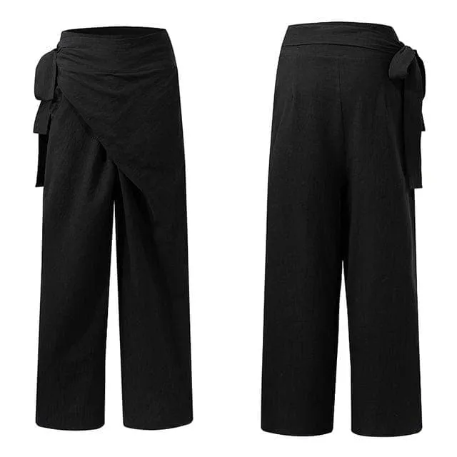 Elegant High Waist Wrap Pants