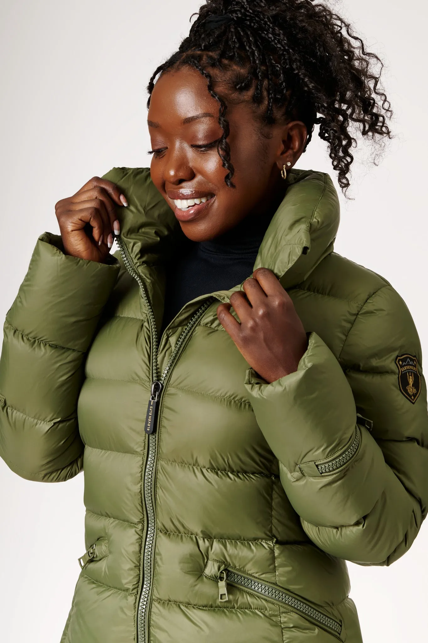 Elsa Down Coat | Military & Linen