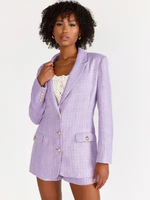 Endless Blu Long Sleeve Peak Lapel Tweed Blazer - Brands We Love