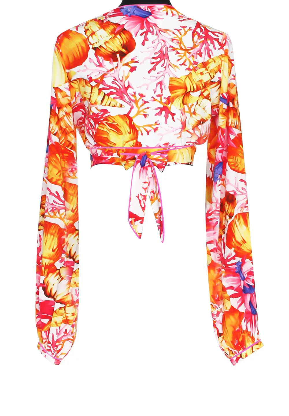 Euphoria - Magic Reef Cropped Blouse (Neon Pink)