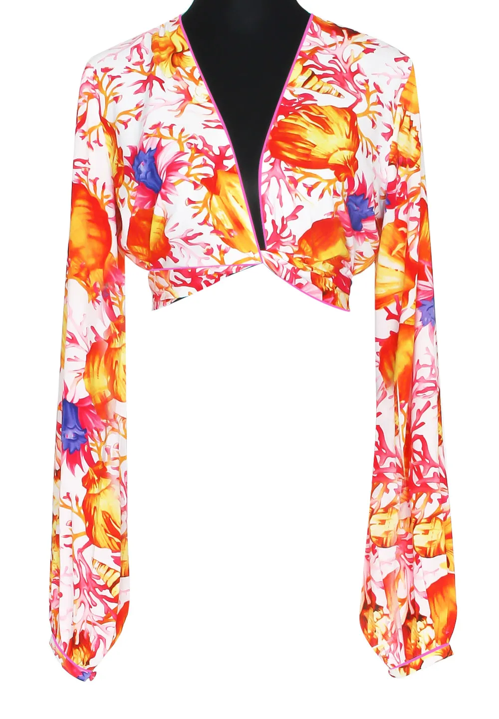 Euphoria - Magic Reef Cropped Blouse (Neon Pink)