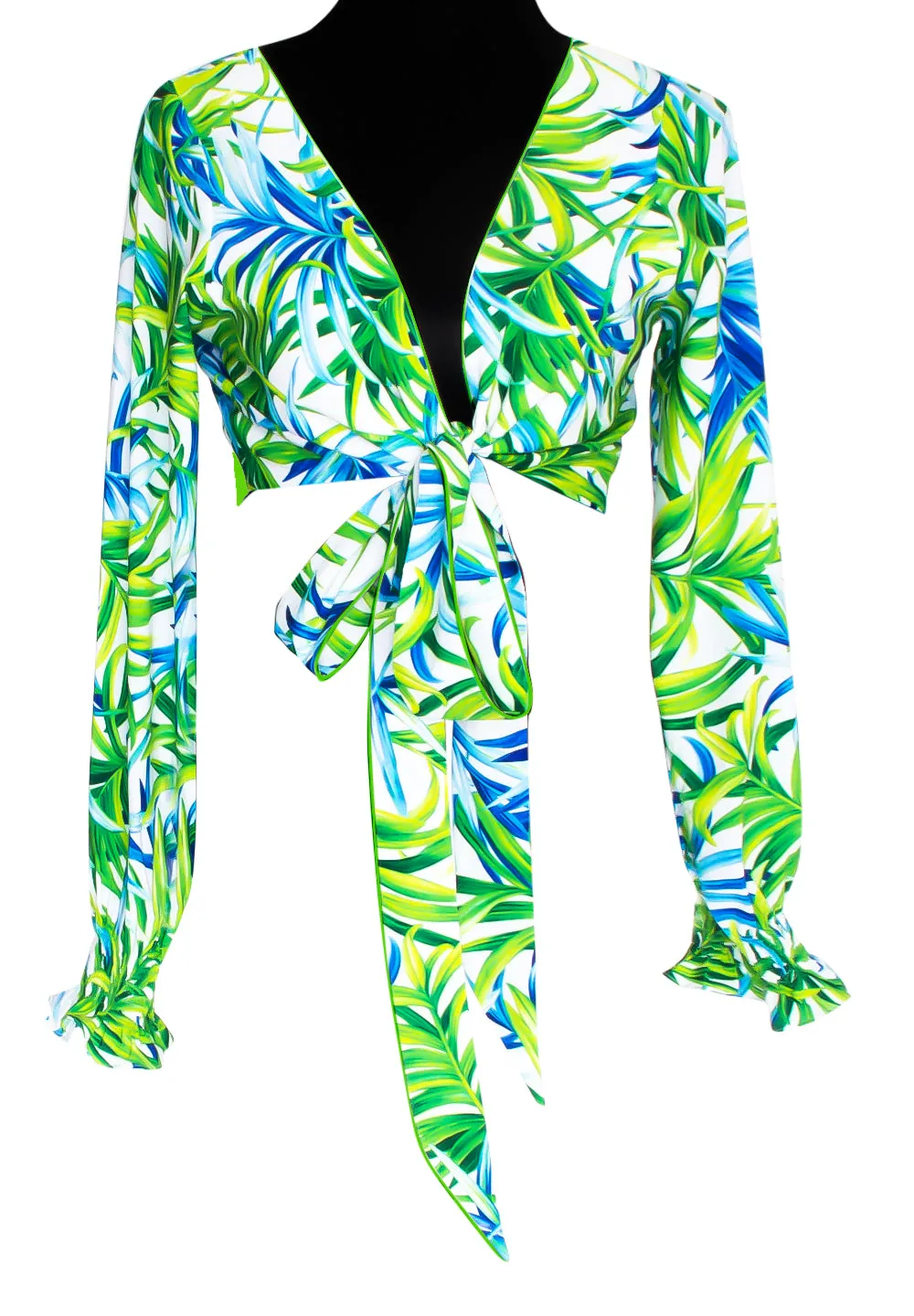 Euphoria - Paradise Palm Crop Top (Neon Green)