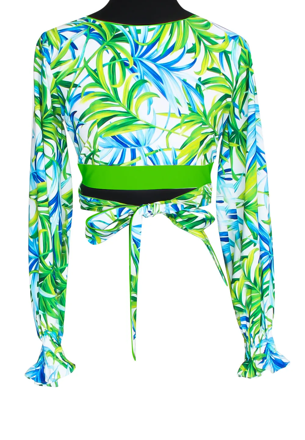 Euphoria - Paradise Palm Crop Top (Neon Green)