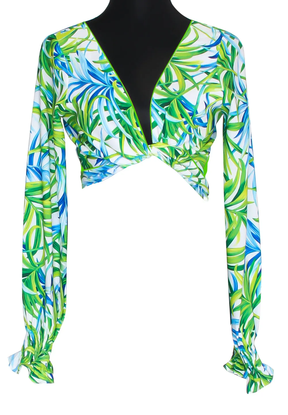 Euphoria - Paradise Palm Crop Top (Neon Green)