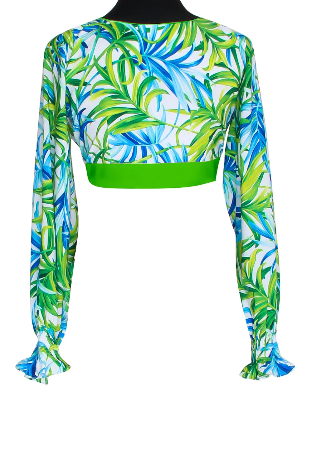 Euphoria - Paradise Palm Crop Top (Neon Green)