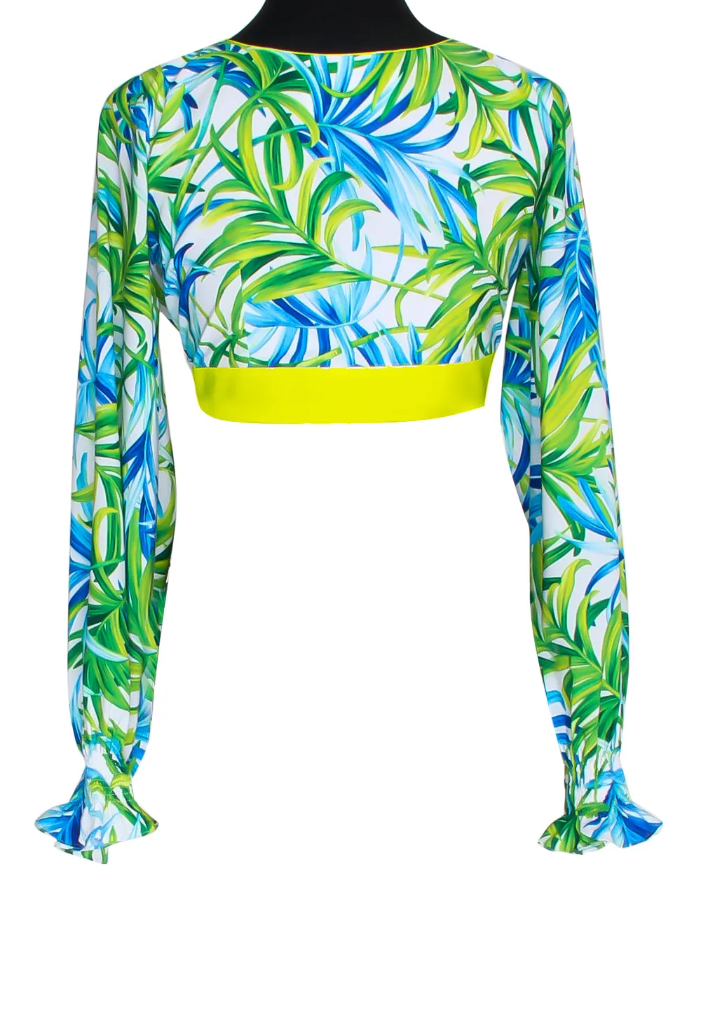 Euphoria - Paradise Palm Crop Top (Neon Yellow)