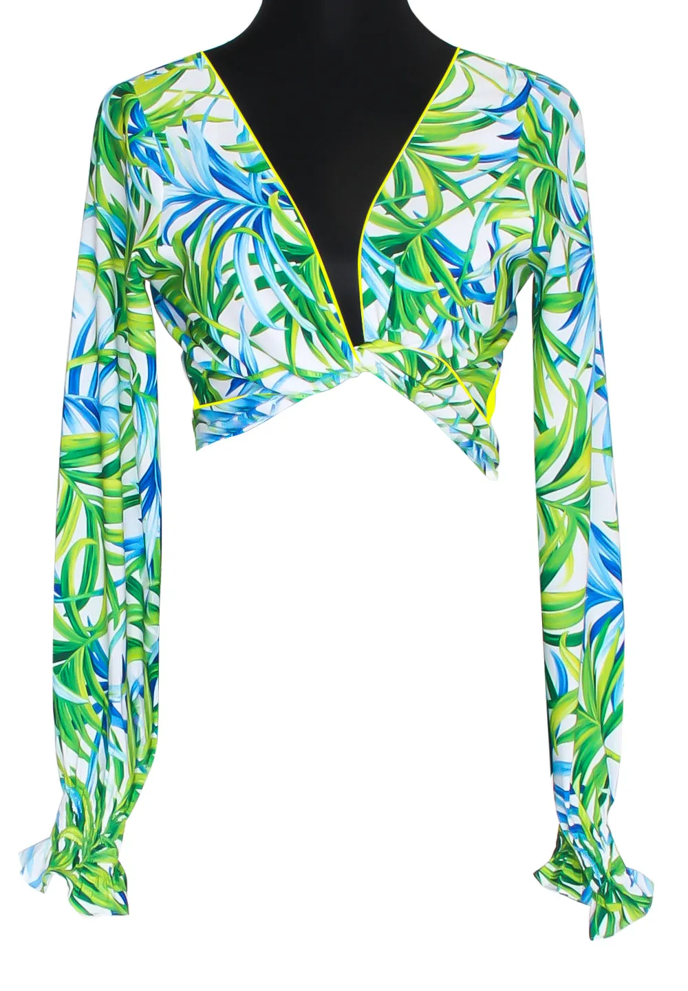 Euphoria - Paradise Palm Crop Top (Neon Yellow)