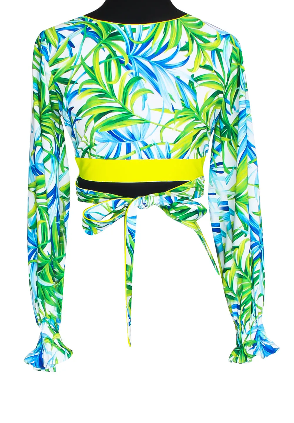 Euphoria - Paradise Palm Crop Top (Neon Yellow)