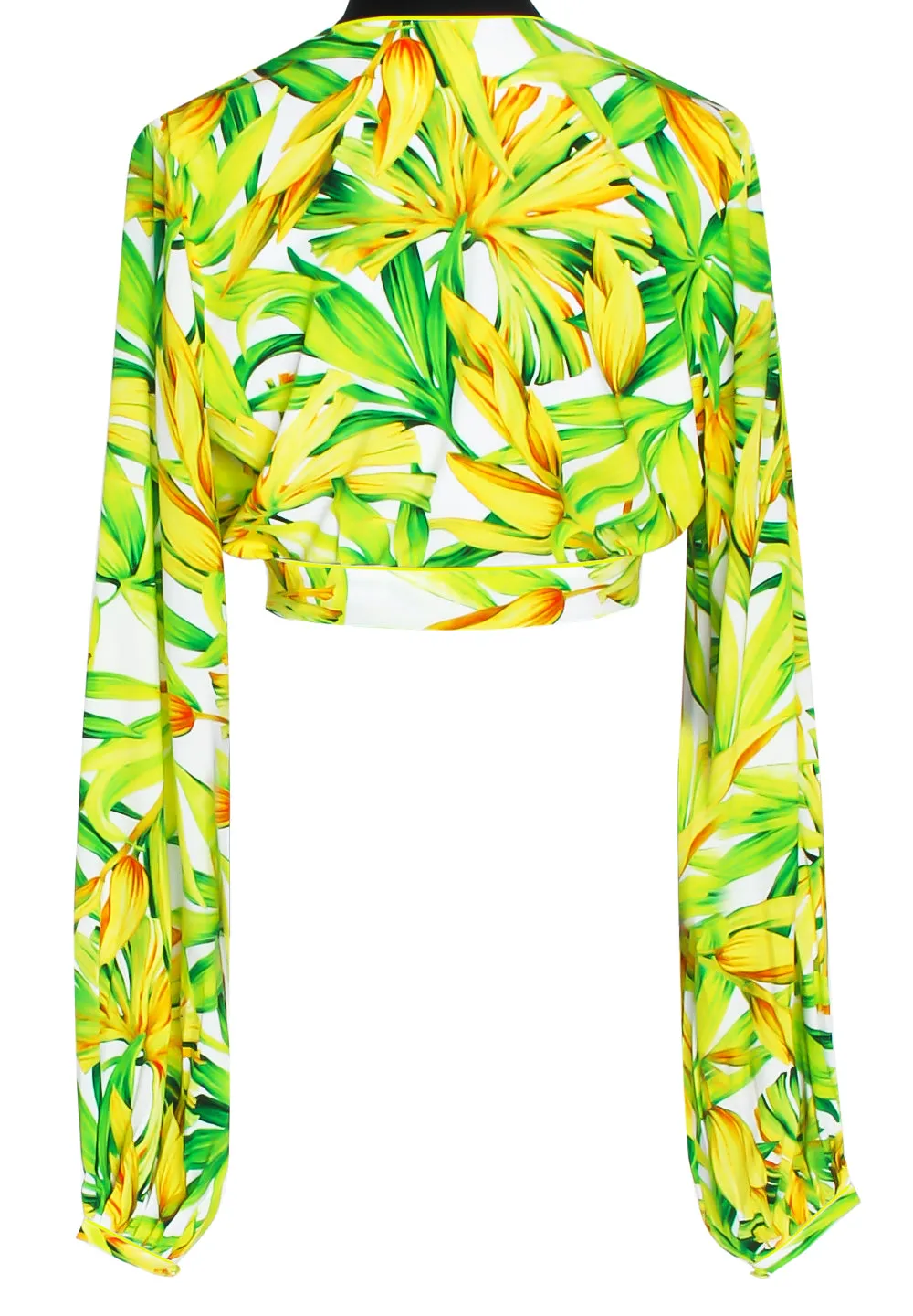 Euphoria - Secret Garden Cropped Blouse (Neon Yellow)