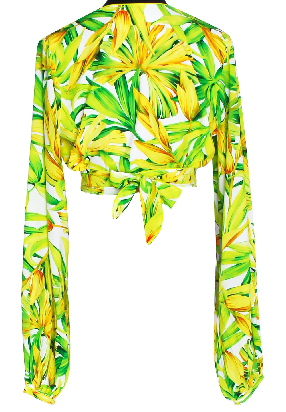 Euphoria - Secret Garden Cropped Blouse (Neon Yellow)