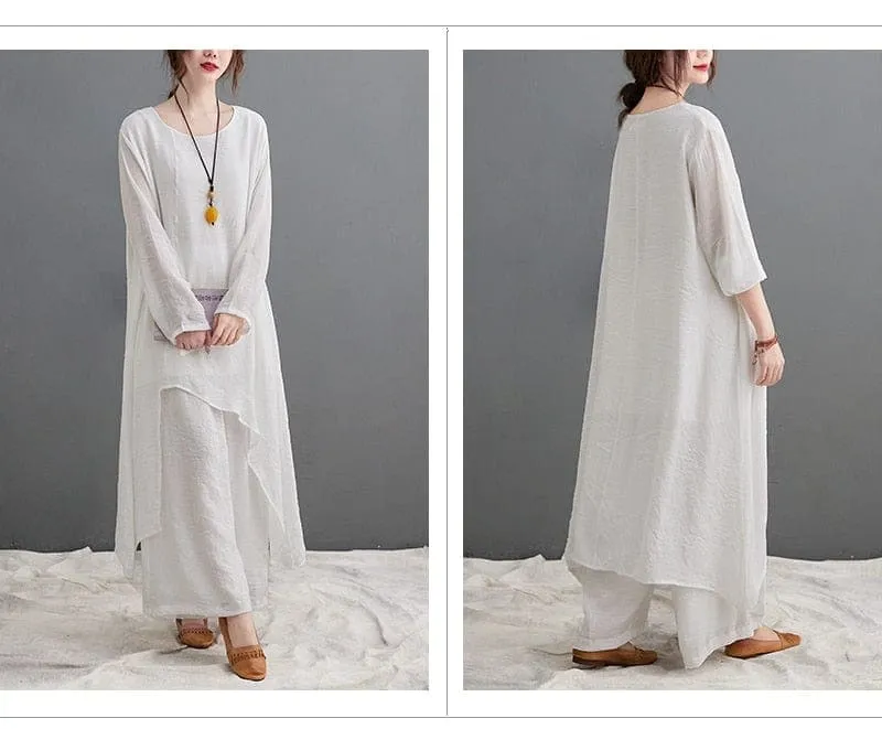 Evania Asymmetrical Shirt With Palazzo Pants | Zen